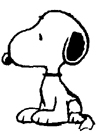line drawing of Snoopy by Charles Schultz